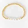 Show Me Your Mumu BRIDE Bracelet ~ Gold & White Beaded -Show Me Your Mumu fallbridal jordyn 6.2462607