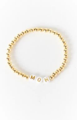 Show Me Your Mumu MOH Bracelet ~ Gold & White Beaded