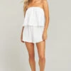 Show Me Your Mumu Thelma Romper ~ White Crinkle Gauze -Show Me Your Mumu fb11a2f87d9779737036c6dbcf8bff38
