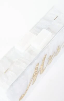 Show Me Your Mumu MRS Box Clutch Bag ~ White/Gold -Show Me Your Mumu flats6848