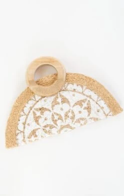 Show Me Your Mumu Nicola Straw Bag ~ Natural/White -Show Me Your Mumu flats6852