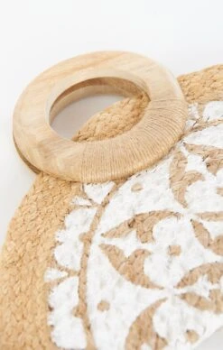 Show Me Your Mumu Nicola Straw Bag ~ Natural/White -Show Me Your Mumu flats6855