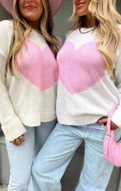 Show Me Your Mumu Sweetheart Sweater ~ Pink Heart Knit