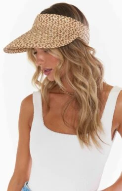 Show Me Your Mumu Lusana Baha Visor ~ Speckled Brown And Off White