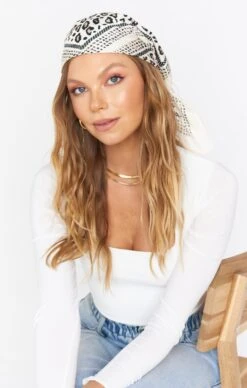 Show Me Your Mumu Sylvie Silky Head Scarf ~ Beige Leopard