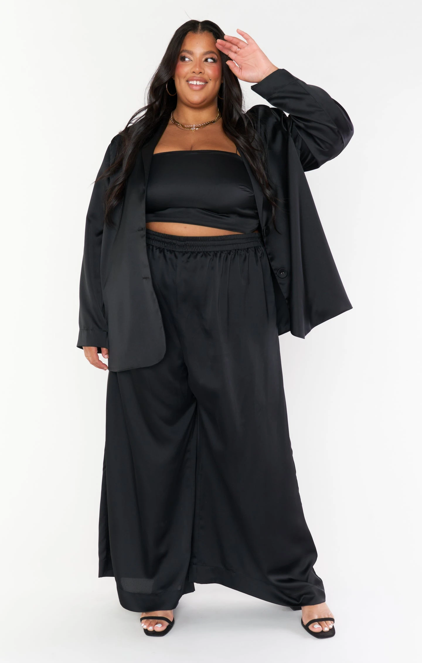 Show Me Your Mumu Felix Blazer ~ Black Luxe Satin 16 Show Me Your Mumu Felix Blazer ~ Black Luxe Satin - Image 14