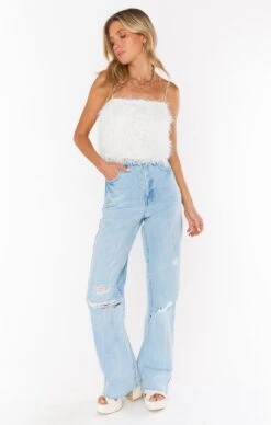 Show Me Your Mumu She Cute Top ~ White Faux Feathers -Show Me Your Mumu judahpaige 1.530161