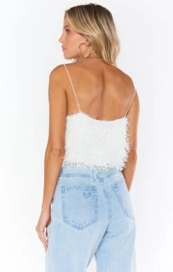 Show Me Your Mumu She Cute Top ~ White Faux Feathers -Show Me Your Mumu judahpaige 1.530173