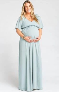Show Me Your Mumu Emily Empire Maxi Dress ~ Silver Sage Crisp -Show Me Your Mumu muternity taryn 2.213606