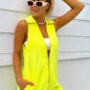Show Me Your Mumu Reno Romper ~ Neon Yellow Terry