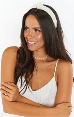 Show Me Your Mumu Milly Pearl Knotted Headband ~ White -Show Me Your Mumu reshoots savchantelle bridal emilylindsay 6.298386