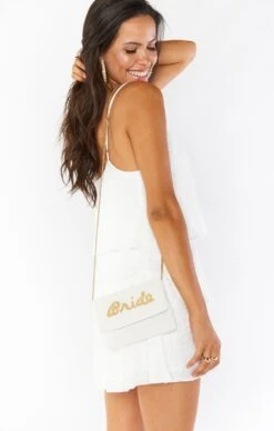 Show Me Your Mumu Bride Clutch Bag ~ Beaded White/Gold -Show Me Your Mumu reshoots savchantelle bridal emilylindsay 6.299519