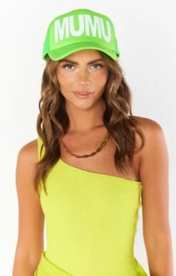 Show Me Your Mumu MUMU Trucker Hat ~ Neon Green -Show Me Your Mumu resortswim ellie 11.2925552