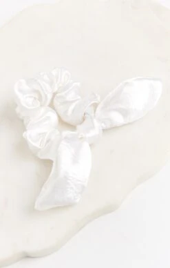 Show Me Your Mumu Lexie Tie Scrunchie ~ White Satin -Show Me Your Mumu resortswim emily 11.2146762