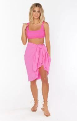 Show Me Your Mumu Kiran Sarong ~ Hot Pink Crinkle Flow