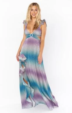 Show Me Your Mumu Francie Ruffle Dress ~ Ombre Metallic Crinkle -Show Me Your Mumu sabrina livsophia 11.824244