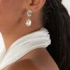 Show Me Your Mumu Faithy Jewels Kara Drop Earrings ~ Pearl/CZ