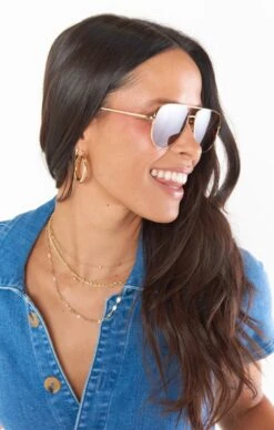 Show Me Your Mumu Banbè Eyewear The Taylor Aviator Sunglasses ~ Gold/Brown Fade -Show Me Your Mumu spring23 emilyallie 6.238226