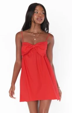 Show Me Your Mumu Best Bow Dress ~ Cherry Poplin
