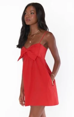 Show Me Your Mumu Best Bow Dress ~ Cherry Poplin -Show Me Your Mumu spring23 tori 6.2810698