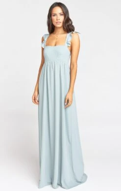 Show Me Your Mumu June Maxi Dress ~ Silver Sage Crisp -Show Me Your Mumu springbridal emily 12.171795