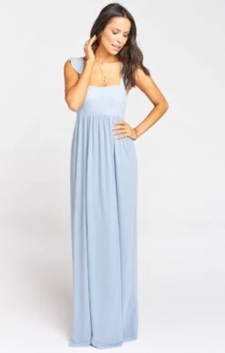 Show Me Your Mumu June Maxi Dress ~ Steel Blue Chiffon