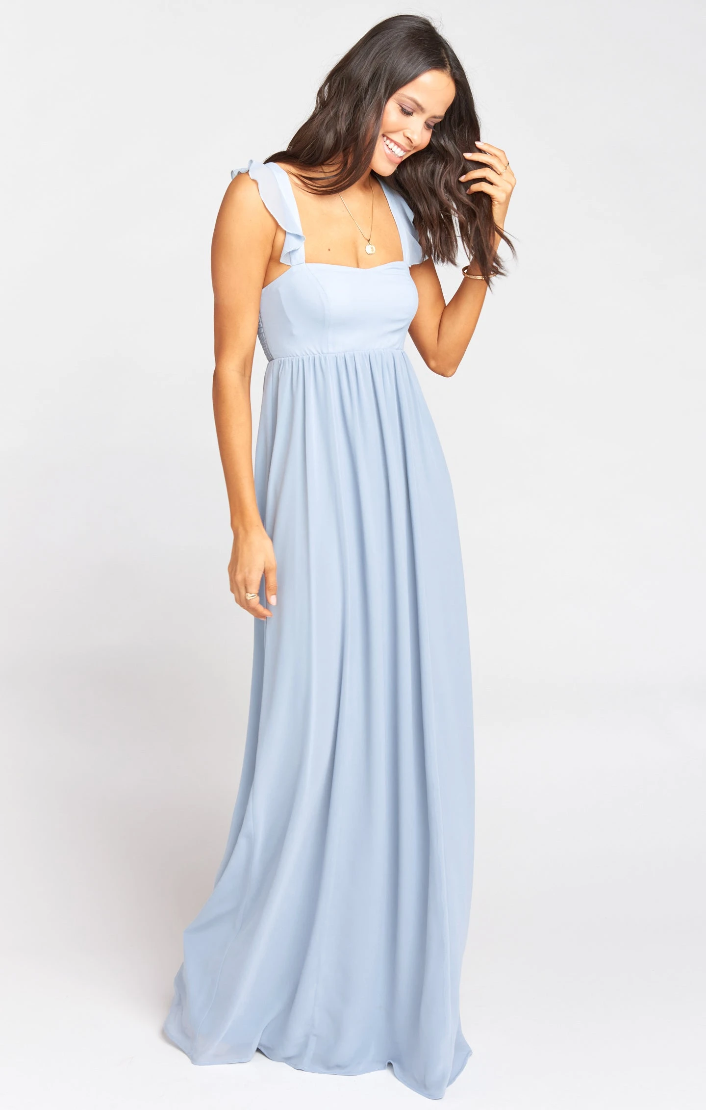 Show Me Your Mumu June Maxi Dress ~ Steel Blue Chiffon 4 Show Me Your Mumu June Maxi Dress ~ Steel Blue Chiffon - Image 2