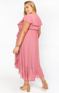 Show Me Your Mumu Jess Ruffle Midi Dress ~ Sunset Rose Chiffon -Show Me Your Mumu springbridal meggolexa 11.1943553