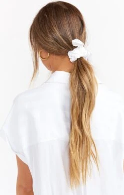 Show Me Your Mumu Lexie Tie Scrunchie ~ White Satin -Show Me Your Mumu springbridal meggolexa 11.1944819 1