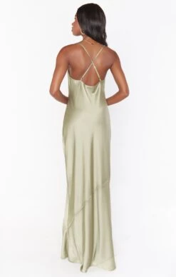 Show Me Your Mumu Tuscany Maxi Slip Dress ~ Moss Green Luxe Satin -Show Me Your Mumu springbridal torijudah 11.1926462