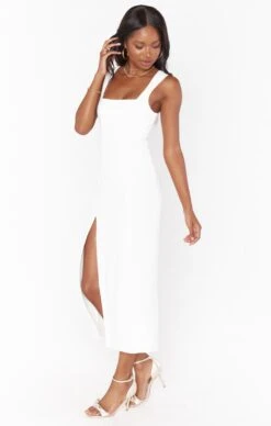 Show Me Your Mumu Eden Midi Dress ~ White Stretch -Show Me Your Mumu springbridal torijudah 11.1926804