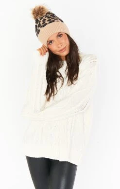 Show Me Your Mumu Jasper Pom Pom Beanie ~ Leopard -Show Me Your Mumu su21 emilyjudah 9.270349