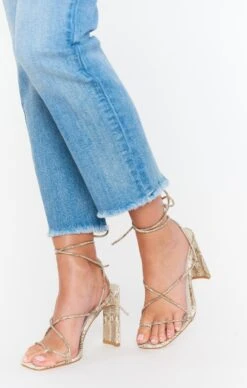 Show Me Your Mumu Billini Hilary Wrap Up Heels ~ Cream Python