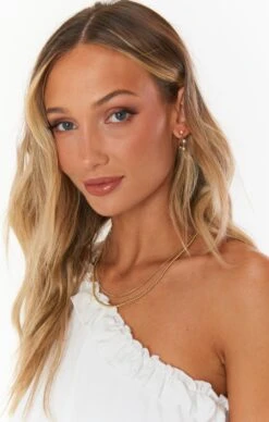 Show Me Your Mumu Faithy Jewels Mini Faith Pearl Hoop Earrings ~ 24K Gold Plated -Show Me Your Mumu subridal bricourtney 3.85943