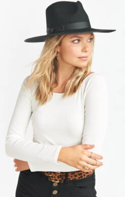 Show Me Your Mumu Lack Of Color Noir Rancher Hat ~ Black -Show Me Your Mumu sweaters bridal jordan 9.50104