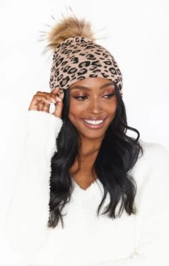 Show Me Your Mumu Eloise Leopard Beanie ~ Beige