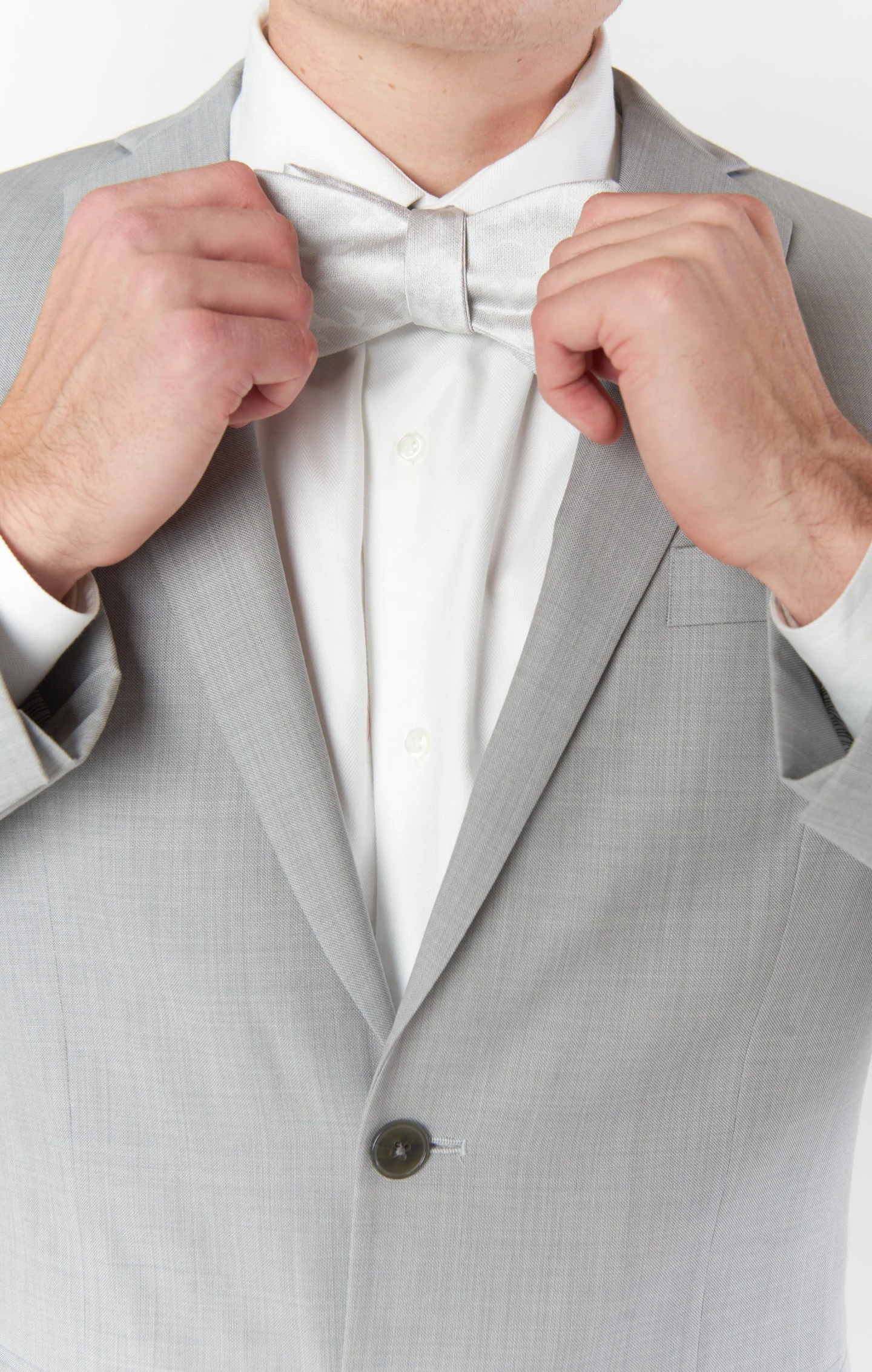 Show Me Your Mumu Josh Bow Tie ~ Silver Floral Luxe Satin 6 Show Me Your Mumu Josh Bow Tie ~ Silver Floral Luxe Satin - Image 4