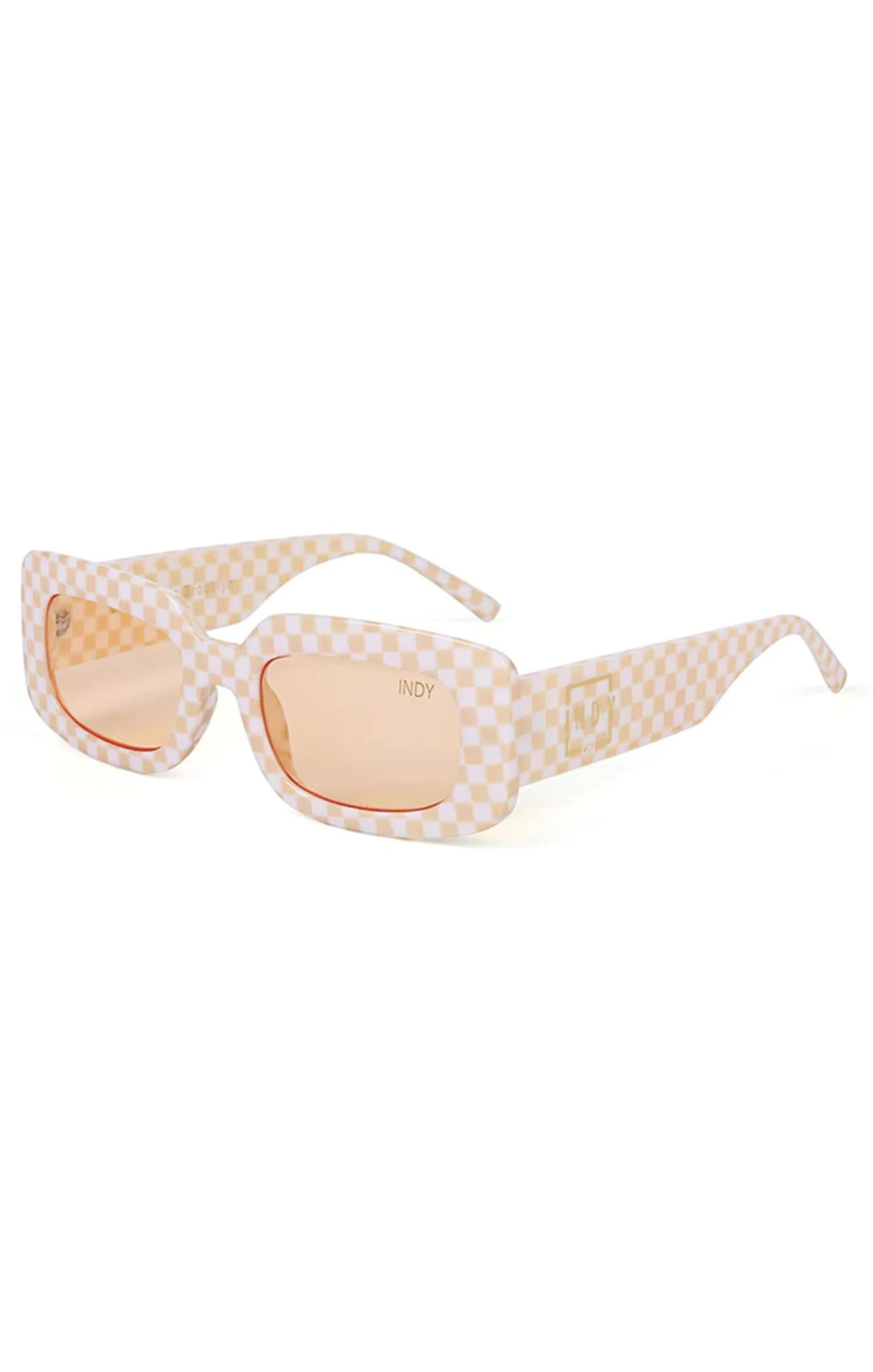 Show Me Your Mumu INDY Sunglasses Dolly Sunglasses ~ Beige Checkered 6 Show Me Your Mumu INDY Sunglasses Dolly Sunglasses ~ Beige Checkered - Image 4