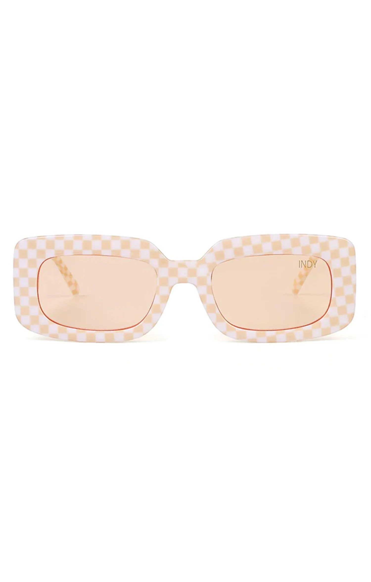 Show Me Your Mumu INDY Sunglasses Dolly Sunglasses ~ Beige Checkered 3 Show Me Your Mumu INDY Sunglasses Dolly Sunglasses ~ Beige Checkered