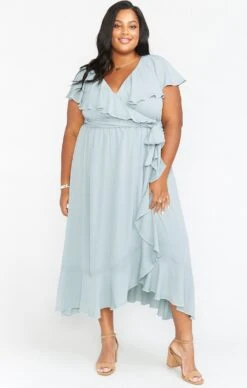 Show Me Your Mumu Jess Ruffle Midi Dress ~ Silver Sage Crisp -Show Me Your Mumu winterbridal judahmeggo 9.126547 a27c10b2 8ee9 4860 b324 5db161ba0c9f