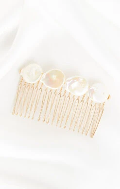 Show Me Your Mumu Rory Ashton Baroque Pearl Hair Comb ~ Gold/Pearl