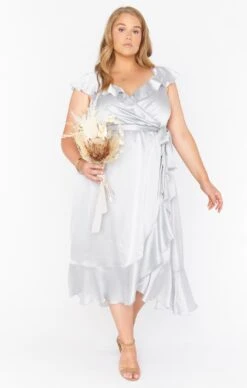 Show Me Your Mumu Samantha Ruffle Wrap Dress ~ Silver Luxe Satin -Show Me Your Mumu winterbridal lexaemilty 9.114417